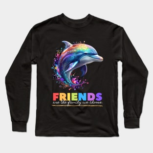 Ethereal Multicolored Dolphin Long Sleeve T-Shirt